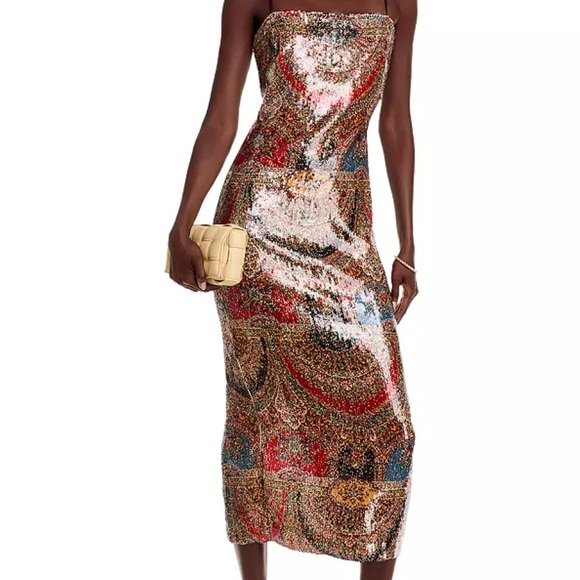 leda sequin dress veronica beard Veronica Beard Leda Sequin Dress | Red Multi